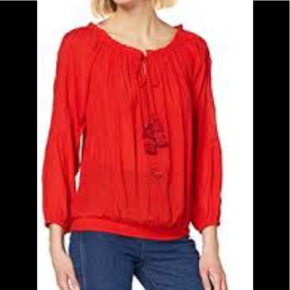 Lucky Brand Tops - LUCKY BRAND RED EMBROIDERY BOHO TOP